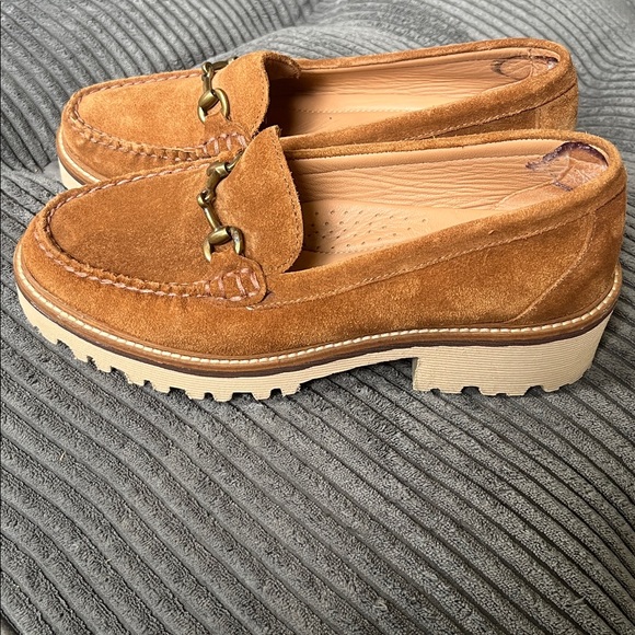 Johnston & Murphy Emmalynn Cognac Suede Loafers with Metal Horsebit - Picture 10 of 16